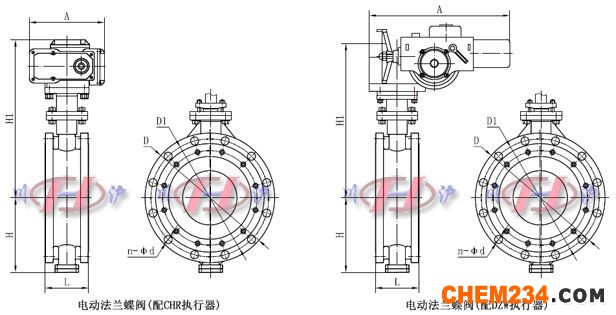 电动法兰蝶阀外形尺寸